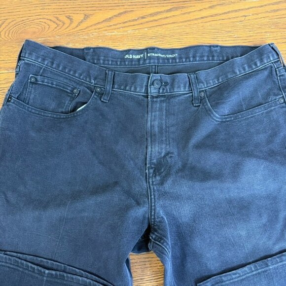 Old Navy Black Straight Leg Denim Jeans Mens Size 40x32 - Picture 2 of 5